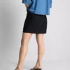 Pantaloni scurți plisați din amestec de in Pantaloni scurți plisați din amestec de in