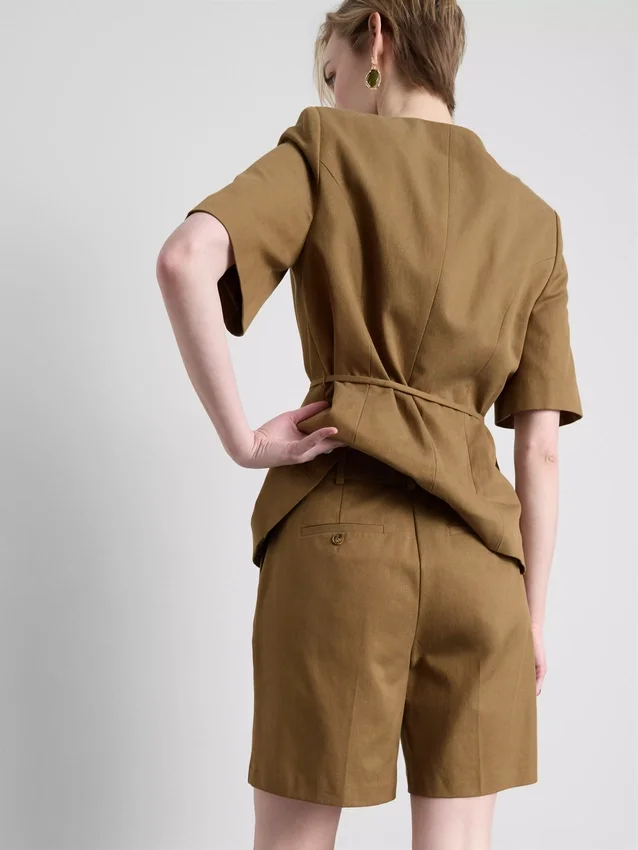 Pantaloni Scurți safari din amestec de bumbac Pantaloni Scurți safari din amestec de bumbac