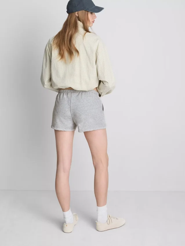 Pantaloni scurți skinny din jersey cu conținut ridicat de bumbac Pantaloni scurți skinny din jersey cu conținut ridicat de bumbac