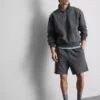 Pantaloni scurți spălați, cu talie elastică Pantaloni scurți spălați, cu talie elastică