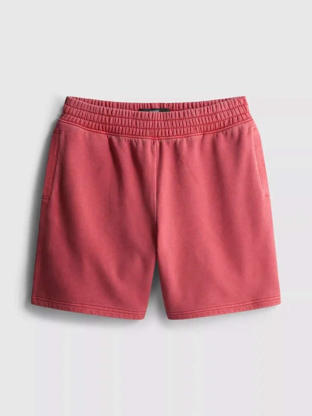 Pantaloni scurți spălați, cu talie elastică Pantaloni scurți spălați, cu talie elastică