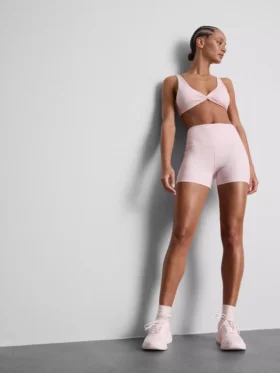 Pantaloni scurți sport cu talie înaltă, cu imprimeu în carouri