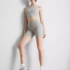 Pantaloni scurți sport fără cusături, cu nervuri