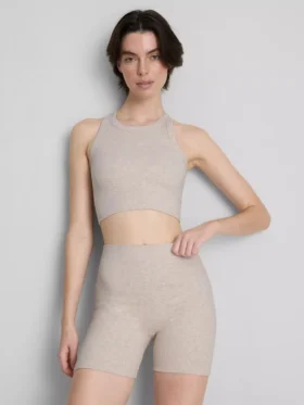 Pantaloni scurți sport fără cusături, cu nervuri
