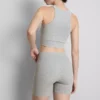 Pantaloni scurți sport fără cusături, cu nervuri