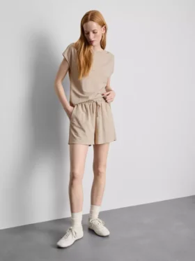 Pantaloni scurți texturați cu șnur