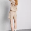Pantaloni scurți texturați cu șnur Pantaloni scurți texturați cu șnur