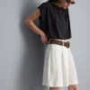 Pantaloni scurți tip bermuda cu textură și curea