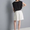 Pantaloni scurți tip bermuda cu textură și curea