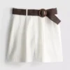 Pantaloni scurți tip bermuda cu textură și curea