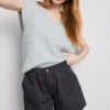 Pantaloni scurți utilitari din denim de bumbac Pantaloni scurți utilitari din denim de bumbac