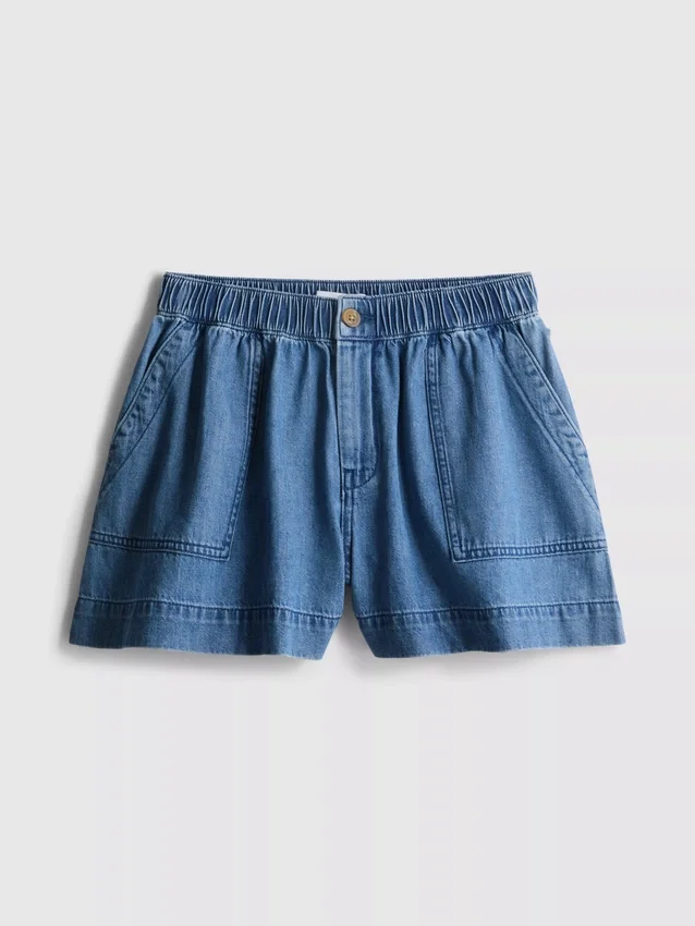 Pantaloni scurți utilitari din denim de bumbac Pantaloni scurți utilitari din denim de bumbac