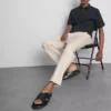Pantaloni slim fit cu finisaj pufos „The Edit” Pantaloni slim fit cu finisaj pufos „The Edit”