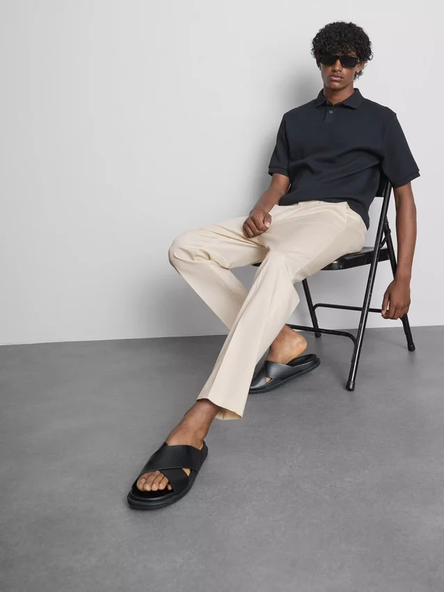 Pantaloni slim fit cu finisaj pufos „The Edit” Pantaloni slim fit cu finisaj pufos „The Edit”