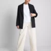 Pantaloni utilitari cu croi evazat, cu conținut ridicat de bumbac Pantaloni utilitari cu croi evazat, cu conținut ridicat de bumbac