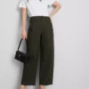 Pantaloni utilitari cu croi evazat, cu conținut ridicat de bumbac Pantaloni utilitari cu croi evazat, cu conținut ridicat de bumbac