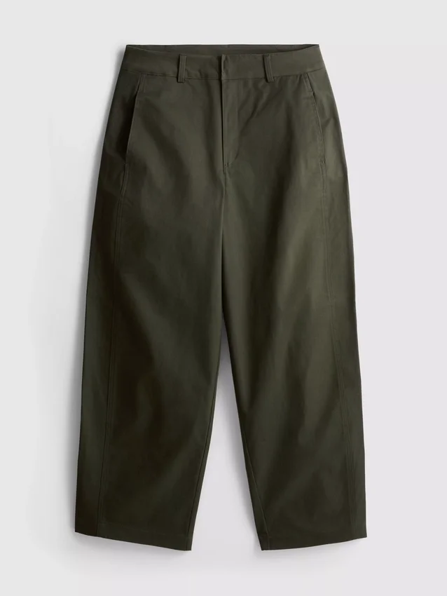 Pantaloni utilitari cu croi evazat, cu conținut ridicat de bumbac Pantaloni utilitari cu croi evazat, cu conținut ridicat de bumbac
