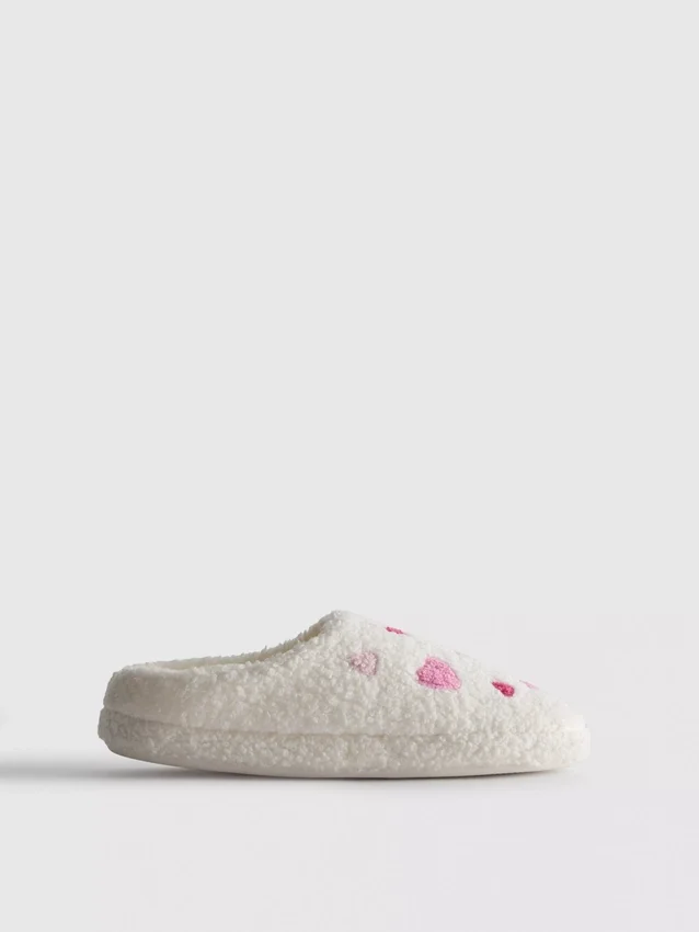 Papuci de Casă din fleece cu inimioare Papuci de Casă din fleece cu inimioare