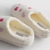 Papuci de Casă din fleece cu inimioare Papuci de Casă din fleece cu inimioare