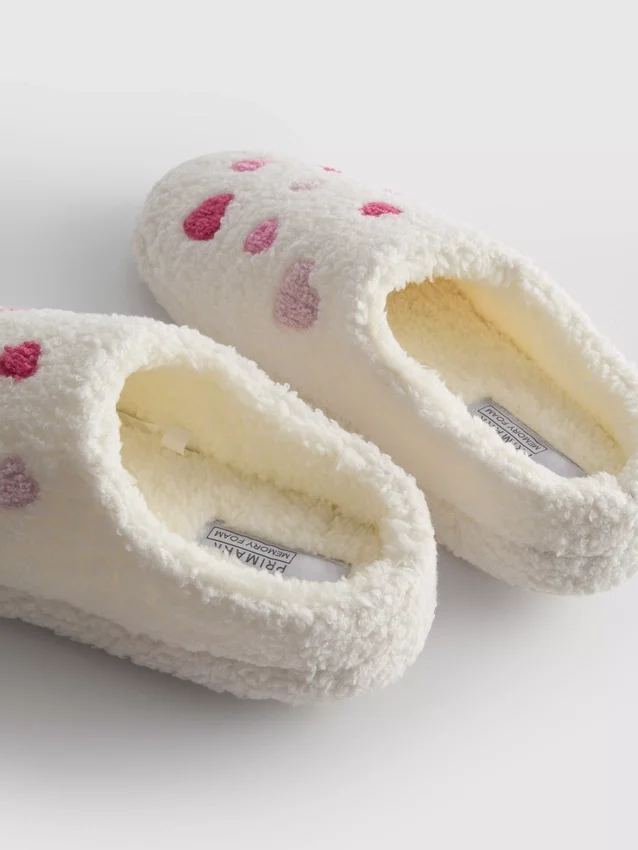 Papuci de Casă din fleece cu inimioare Papuci de Casă din fleece cu inimioare