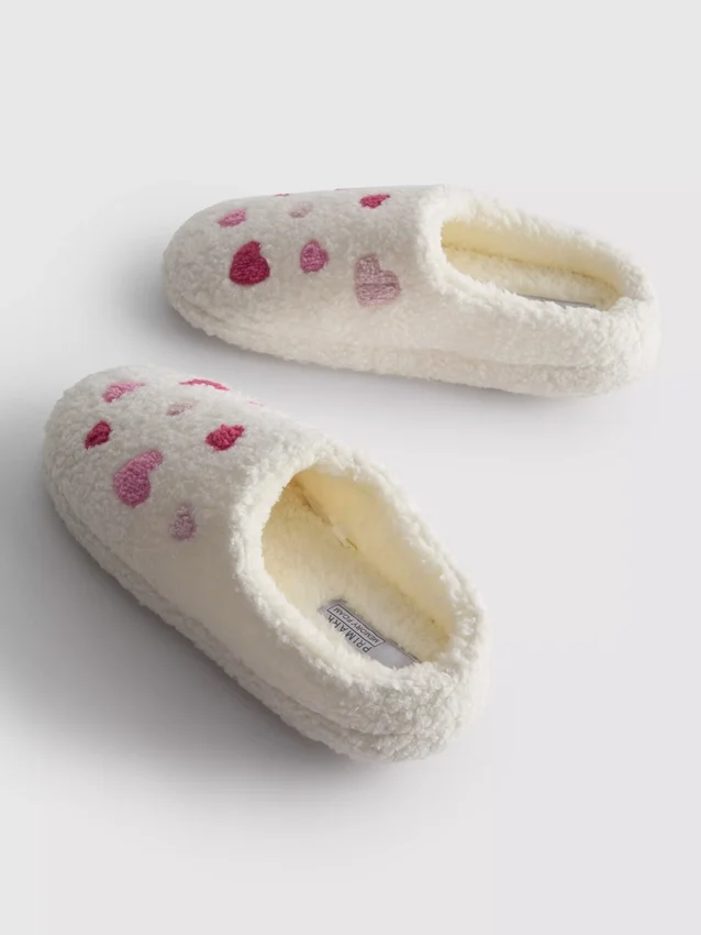 Papuci de Casă din fleece cu inimioare Papuci de Casă din fleece cu inimioare