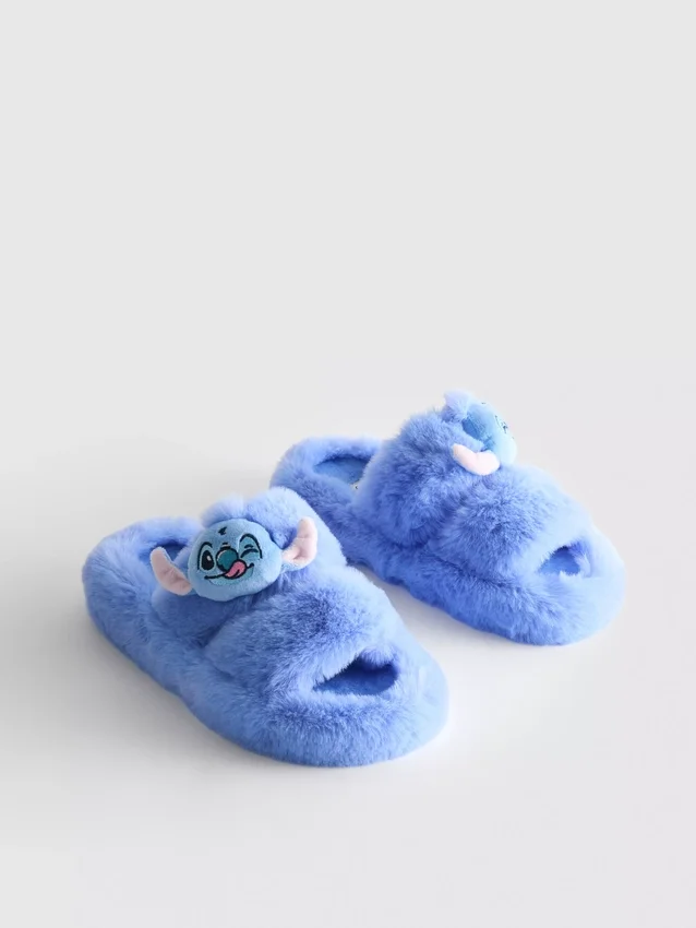Papuci de Casă pufoși cu două curele „Stitch” de la Disney Papuci de Casă pufoși cu două curele „Stitch” de la Disney