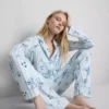 Pijamale boyfriend cu dungi Stitch de la Disney Pijamale boyfriend cu dungi Stitch de la Disney