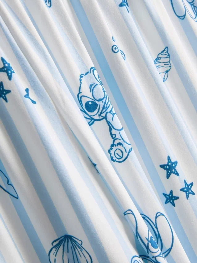 Pijamale boyfriend cu dungi Stitch de la Disney Pijamale boyfriend cu dungi Stitch de la Disney