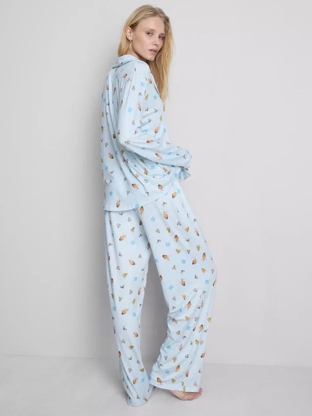 Pijamale boyfriend cu imprimeu Ice Age Pijamale boyfriend cu imprimeu Ice Age