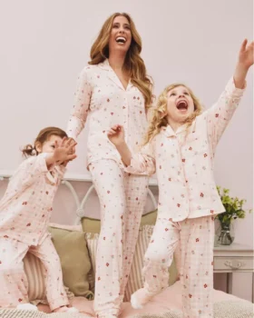 Pijamale boyfriend cu imprimeu în carouri Stacey Solomon