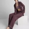Pijamale boyfriend din jersey cu bordură Pijamale boyfriend din jersey cu bordură