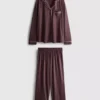 Pijamale boyfriend din jersey cu bordură Pijamale boyfriend din jersey cu bordură