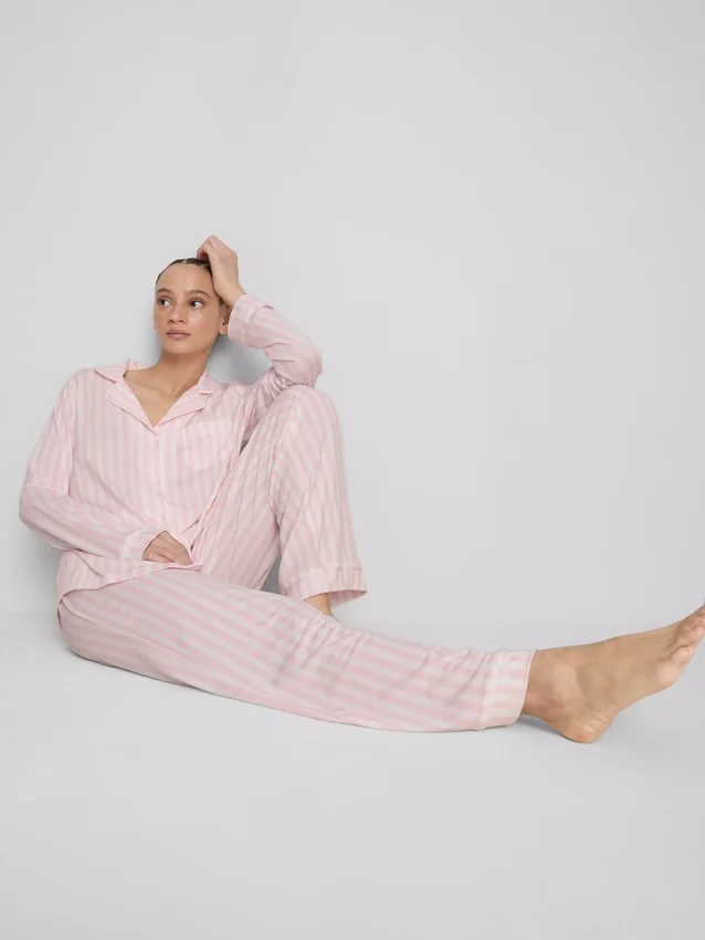 Pijamale „boyfriend” din jersey cu dungi Pijamale „boyfriend” din jersey cu dungi