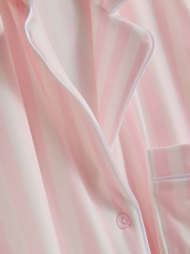 Pijamale „boyfriend” din jersey cu dungi Pijamale „boyfriend” din jersey cu dungi