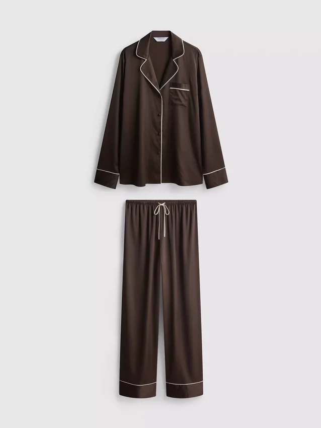 Pijamale „boyfriend” din satin Pijamale „boyfriend” din satin