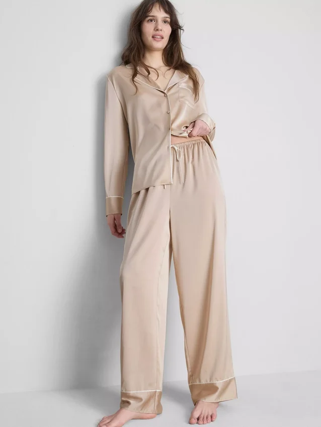 Pijamale „boyfriend” din satin Pijamale „boyfriend” din satin