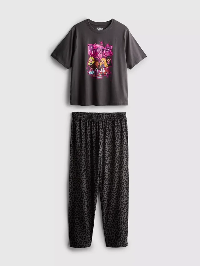 Pijamale Bratz din bumbac cu imprimeu leopard Pijamale Bratz din bumbac cu imprimeu leopard