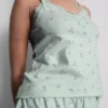 Pijamale cami cu bordură din dantelă Pijamale cami cu bordură din dantelă
