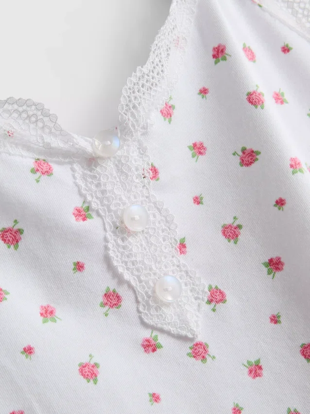 Pijamale cami cu bordură din dantelă Pijamale cami cu bordură din dantelă