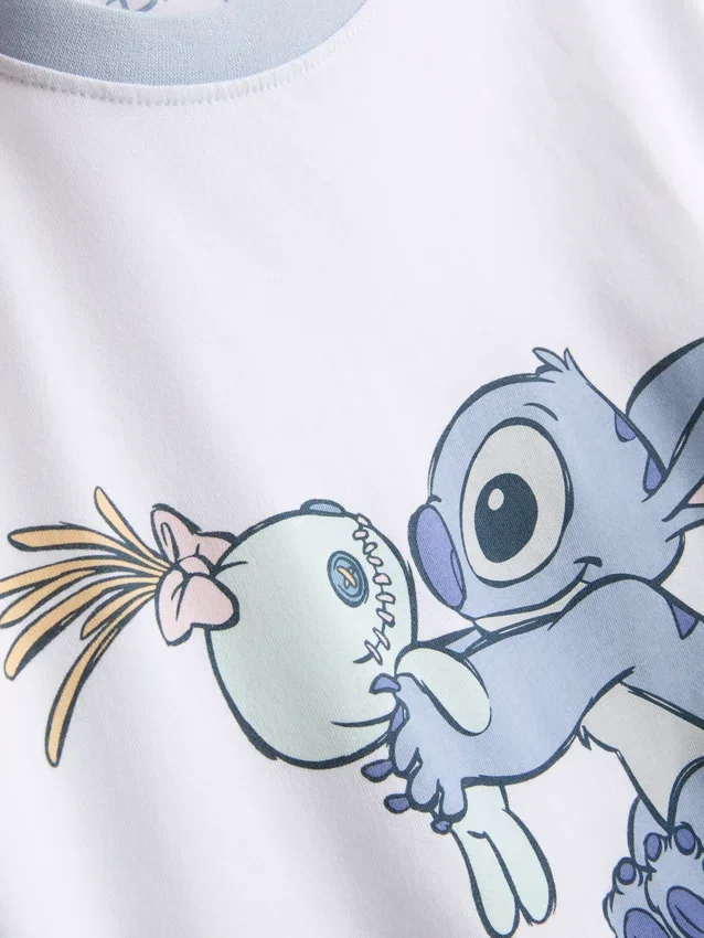 Pijamale cu imprimeu din bumbac cu Stitch de la Disney Pijamale cu imprimeu din bumbac cu Stitch de la Disney