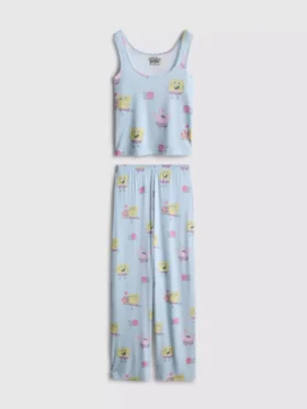Pijamale cu personajul SpongeBob SquarePants, cu nervuri