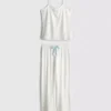 Pijamale cu top tip cami cu fundă din satin imprimat Pijamale cu top tip cami cu fundă din satin imprimat