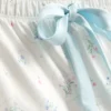 Pijamale cu top tip cami cu fundă din satin imprimat Pijamale cu top tip cami cu fundă din satin imprimat