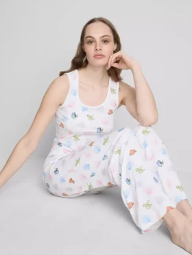 Pijamale cu top tip cami și imprimeu de la Disney Pixar „Finding Nemo”, din țesătură cu conținut ridicat de bumbac