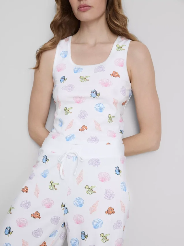 Pijamale cu top tip cami și imprimeu de la Disney Pixar „Finding Nemo”, din țesătură cu conținut ridicat de bumbac Pijamale cu top tip cami și imprimeu de la Disney Pixar „Finding Nemo”, din țesătură cu conținut ridicat de bumbac