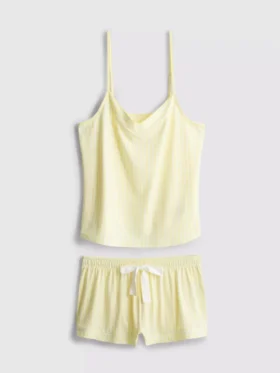 Pijamale cu top tip cami și pantaloni scurți
