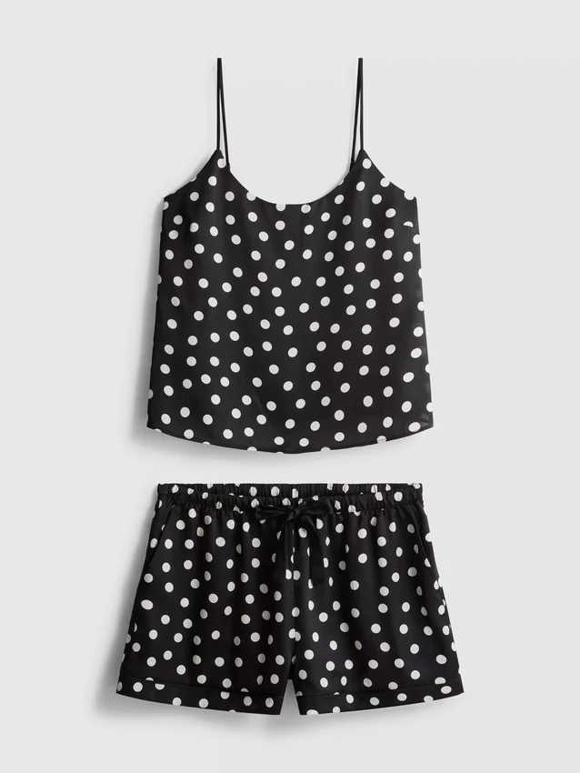 Pijamale cu top tip cami și pantaloni scurți Pijamale cu top tip cami și pantaloni scurți