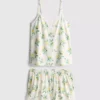 Pijamale cu top tip cami și pantaloni scurți Pijamale cu top tip cami și pantaloni scurți
