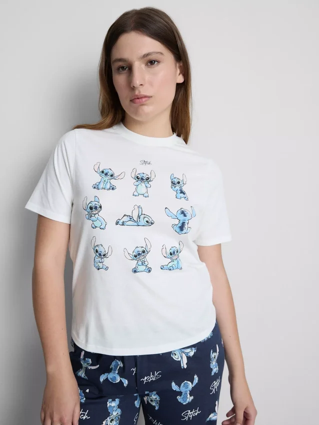 Pijamale cu tricou „Stitch” de la Disney Pijamale cu tricou „Stitch” de la Disney