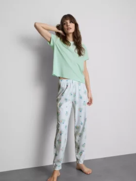 Pijamale din bumbac cu imprimeu